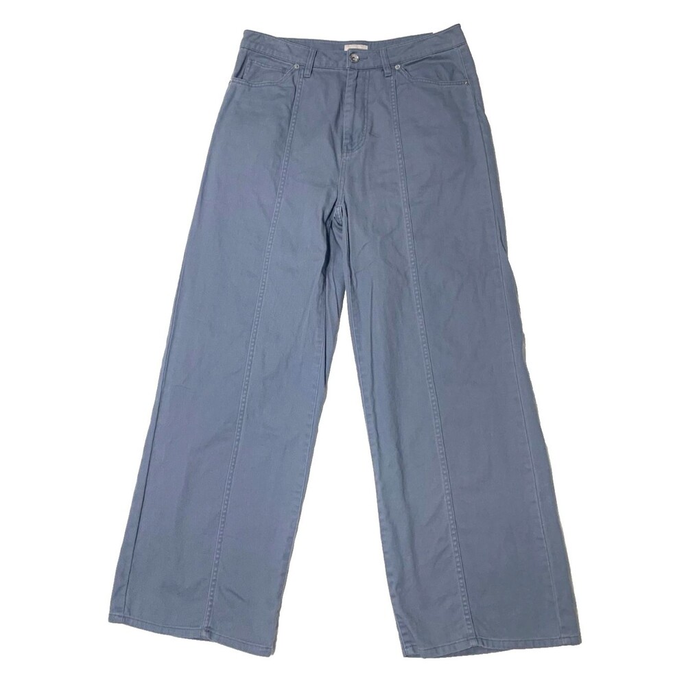Brixton Providence High Rise Wide Leg Pants 30 Flint Blue Cotton Twill